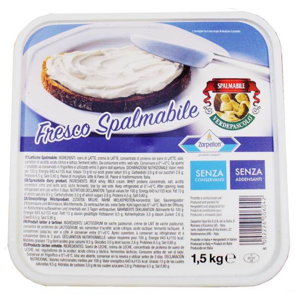Maxi Secchiello "Fresco Spalmabile" Verdepascolo Zarpellon (1,5 Kg)